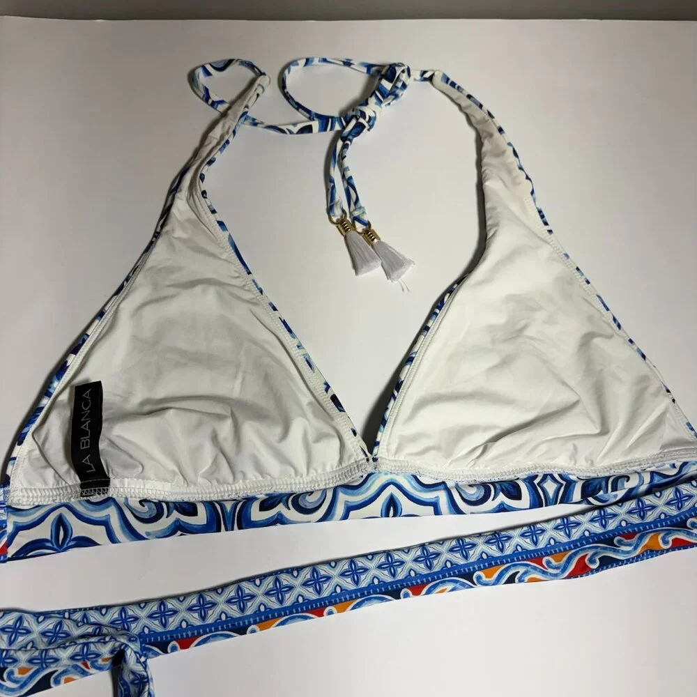 La Blanca Banded Halter Bikini Top – Blue / Alboran Sea - Picture 6 of 7